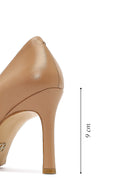 Kadın Bej İnce Topuklu Deri Stiletto | Derimod Kadın Bej İnce Topuklu Deri Stiletto | Derimod
