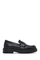 Women's Black Thick-Soled Leather Masculine Loafer | Derimod Women's Black Thick-Soled Leather Masculine Loafer | Derimod