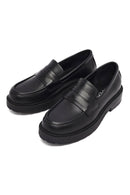 Women's Black Thick-Soled Leather Masculine Loafer | Derimod Women's Black Thick-Soled Leather Masculine Loafer | Derimod
