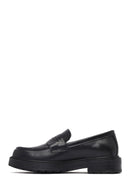Women's Black Thick-Soled Leather Masculine Loafer | Derimod Women's Black Thick-Soled Leather Masculine Loafer | Derimod