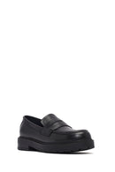 Women's Black Thick-Soled Leather Masculine Loafer | Derimod Women's Black Thick-Soled Leather Masculine Loafer | Derimod