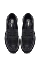 Women's Black Thick-Soled Leather Masculine Loafer | Derimod Women's Black Thick-Soled Leather Masculine Loafer | Derimod