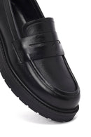 Women's Black Thick-Soled Leather Masculine Loafer | Derimod Women's Black Thick-Soled Leather Masculine Loafer | Derimod
