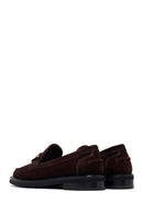 Woman Brown Buckled Suede Leather Loafer | Derimod Woman Brown Buckled Suede Leather Loafer | Derimod