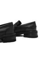Woman Black Thick-Soled Leather Masculine Loafers | Derimod Woman Black Thick-Soled Leather Masculine Loafers | Derimod