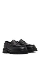 Woman Black Thick-Soled Leather Masculine Loafers | Derimod Woman Black Thick-Soled Leather Masculine Loafers | Derimod