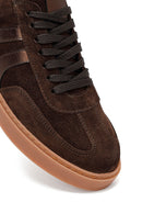 Kadın Kahverengi Bağcıklı Süet Deri Sneaker | Derimod Kadın Kahverengi Bağcıklı Süet Deri Sneaker | Derimod
