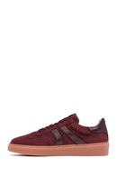 Woman Burgundy Laced Suede Leather Sneakers | Derimod Woman Burgundy Laced Suede Leather Sneakers | Derimod