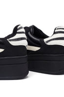 Women's Black Lace-Up Thick-Soled Sneaker | Derimod Women's Black Lace-Up Thick-Soled Sneaker | Derimod