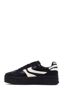 Women's Black Lace-Up Thick-Soled Sneaker | Derimod Women's Black Lace-Up Thick-Soled Sneaker | Derimod