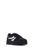 Women's Black Lace-Up Thick-Soled Sneaker | Derimod Women's Black Lace-Up Thick-Soled Sneaker | Derimod