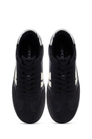 Women's Black Lace-Up Thick-Soled Sneaker | Derimod Women's Black Lace-Up Thick-Soled Sneaker | Derimod