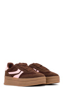 Women's Brown Lace-Up Thick-Soled Sneaker | Derimod Women's Brown Lace-Up Thick-Soled Sneaker | Derimod