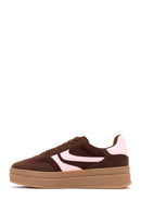 Women's Brown Lace-Up Thick-Soled Sneaker | Derimod Women's Brown Lace-Up Thick-Soled Sneaker | Derimod