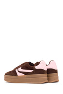 Women's Brown Lace-Up Thick-Soled Sneaker | Derimod Women's Brown Lace-Up Thick-Soled Sneaker | Derimod