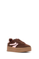 Women's Brown Lace-Up Thick-Soled Sneaker | Derimod Women's Brown Lace-Up Thick-Soled Sneaker | Derimod