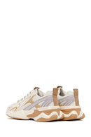 Women's Cream Lace-Up Thick-Soled Sneaker | Derimod Women's Cream Lace-Up Thick-Soled Sneaker | Derimod