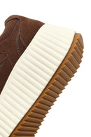 Kadın Kahverengi Bağcıklı Kalın Tabanlı Süet Sneaker | Derimod Kadın Kahverengi Bağcıklı Kalın Tabanlı Süet Sneaker | Derimod