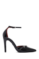 Women's Black Ankle Buckle High Thin Heel Patent Leather Stiletto | Derimod Women's Black Ankle Buckle High Thin Heel Patent Leather Stiletto | Derimod