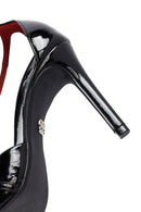 Women's Black Ankle Buckle High Thin Heel Patent Leather Stiletto | Derimod Women's Black Ankle Buckle High Thin Heel Patent Leather Stiletto | Derimod