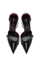 Women's Black Ankle Buckle High Thin Heel Patent Leather Stiletto | Derimod Women's Black Ankle Buckle High Thin Heel Patent Leather Stiletto | Derimod