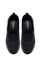 Woman Black Stone Detail Leather Comfort Shoes | Derimod Woman Black Stone Detail Leather Comfort Shoes | Derimod