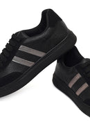 Women's Black Lace-Up Thick-Soled Sneaker | Derimod Women's Black Lace-Up Thick-Soled Sneaker | Derimod