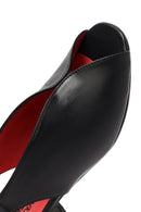Women's Black Ankle Strap Low Heeled Leather Sandals | Derimod Women's Black Ankle Strap Low Heeled Leather Sandals | Derimod