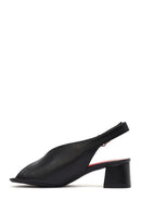 Women's Black Ankle Strap Low Heeled Leather Sandals | Derimod Women's Black Ankle Strap Low Heeled Leather Sandals | Derimod