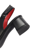 Women's Black Ankle Strap Low Heeled Leather Sandals | Derimod Women's Black Ankle Strap Low Heeled Leather Sandals | Derimod