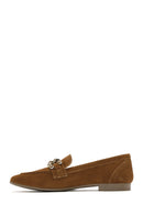 Kadın Taba Süet Deri Maskülen Loafer | Derimod Kadın Taba Süet Deri Maskülen Loafer | Derimod