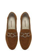 Kadın Taba Süet Deri Maskülen Loafer | Derimod Kadın Taba Süet Deri Maskülen Loafer | Derimod