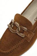 Kadın Taba Süet Deri Maskülen Loafer | Derimod Kadın Taba Süet Deri Maskülen Loafer | Derimod