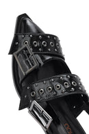 Women's Black Open Back Buckled Patent Leather Ballerinas | Derimod Women's Black Open Back Buckled Patent Leather Ballerinas | Derimod