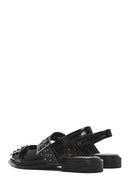 Women's Black Open Back Buckled Patent Leather Ballerinas | Derimod Women's Black Open Back Buckled Patent Leather Ballerinas | Derimod