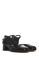 Women's Black Ankle Buckle Low Thick Heel Patent Leather Shoes | Derimod Women's Black Ankle Buckle Low Thick Heel Patent Leather Shoes | Derimod