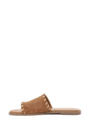Women's Tan Suede Leather Slippers | Derimod Women's Tan Suede Leather Slippers | Derimod