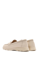 Women's Cream Leather Comfort Loafer | Derimod Women's Cream Leather Comfort Loafer | Derimod