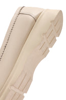 Women's Cream Leather Comfort Loafer | Derimod Women's Cream Leather Comfort Loafer | Derimod