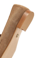 Women's Tan Buckled Suede Leather Loafer | Derimod Women's Tan Buckled Suede Leather Loafer | Derimod