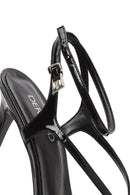 Women's Black Ankle Strap High Thin Heel Leather Sandals | Derimod Women's Black Ankle Strap High Thin Heel Leather Sandals | Derimod