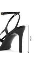 Women's Black Ankle Strap High Thin Heel Leather Sandals | Derimod Women's Black Ankle Strap High Thin Heel Leather Sandals | Derimod