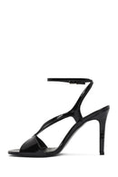 Women's Black Ankle Strap High Thin Heel Leather Sandals | Derimod Women's Black Ankle Strap High Thin Heel Leather Sandals | Derimod