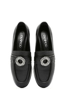 Kadın Siyah Tokalı Deri Maskülen Loafer | Derimod Kadın Siyah Tokalı Deri Maskülen Loafer | Derimod