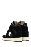 Women's Black Strappy Wedge Heel Leather Sneakers | Derimod Women's Black Strappy Wedge Heel Leather Sneakers | Derimod