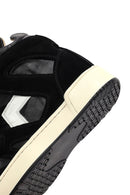 Women's Black Strappy Wedge Heel Leather Sneakers | Derimod Women's Black Strappy Wedge Heel Leather Sneakers | Derimod