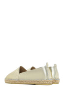 Women's Gold Metallic Leather Espadrilles | Derimod Women's Gold Metallic Leather Espadrilles | Derimod