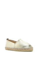 Women's Gold Metallic Leather Espadrilles | Derimod Women's Gold Metallic Leather Espadrilles | Derimod