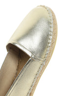 Women's Gold Metallic Leather Espadrilles | Derimod Women's Gold Metallic Leather Espadrilles | Derimod
