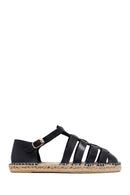 Woman Black Leather Espadrilles | Derimod Woman Black Leather Espadrilles | Derimod